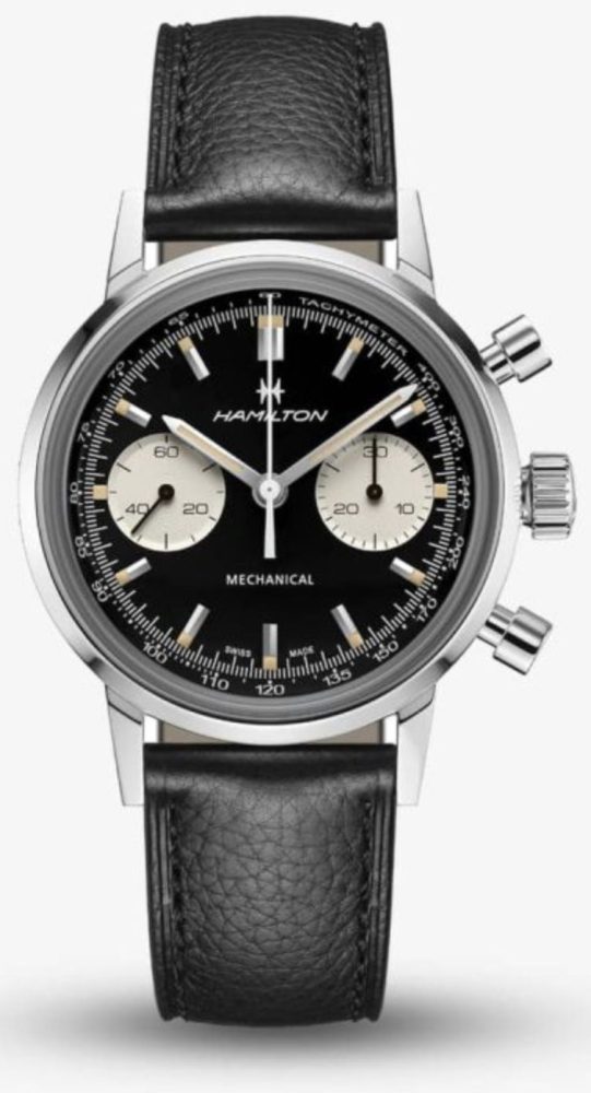 HAMILTON AMERICAN CLASSIC INTRA-MATIC BLACK CHRONOGRAPH WATCH H38429730